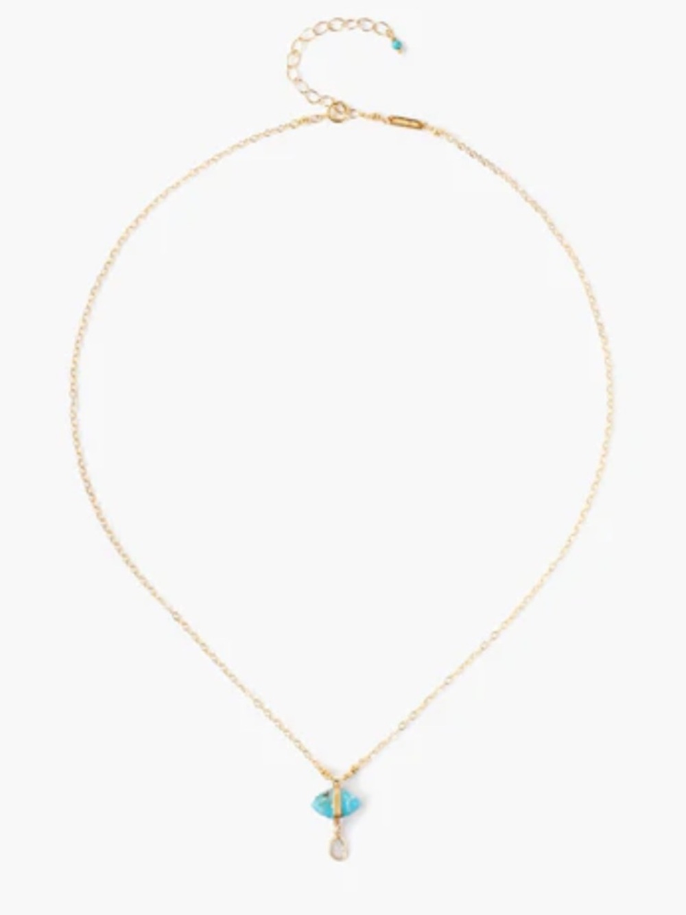 Chan Luu Turquoise Evil Eye Necklace with Champagne Diamond